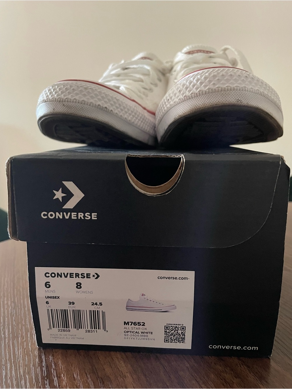 Converse White All Star Low Top Sneakers - Picture 6 of 7